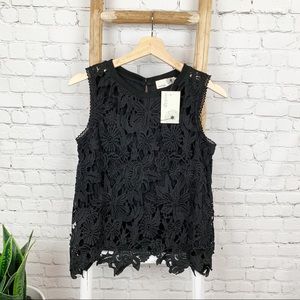 EVERLEIGH | NWT | Lace Front Sleeveless Top
